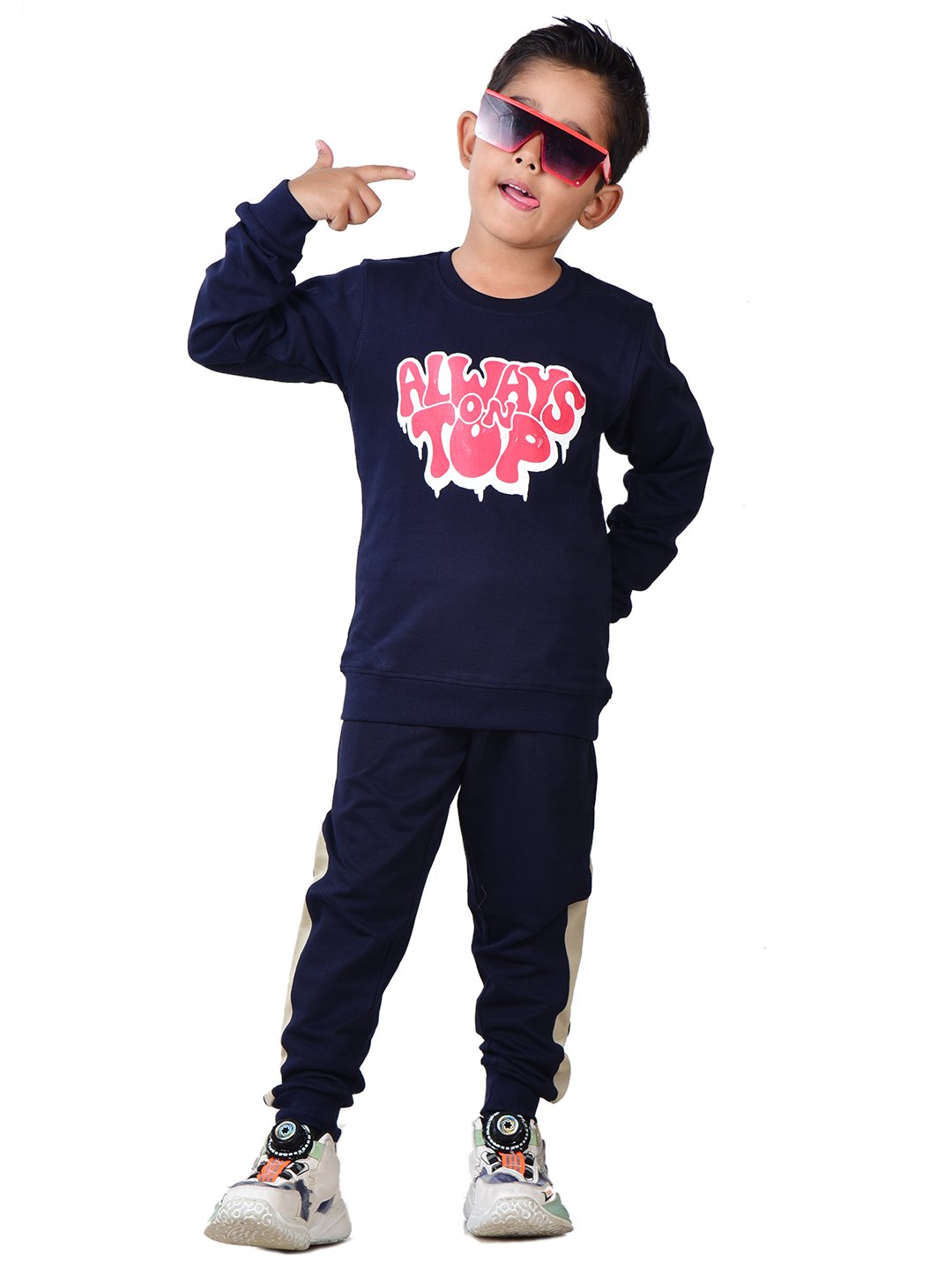 Boys cotton Full T-shirt & Pant Set