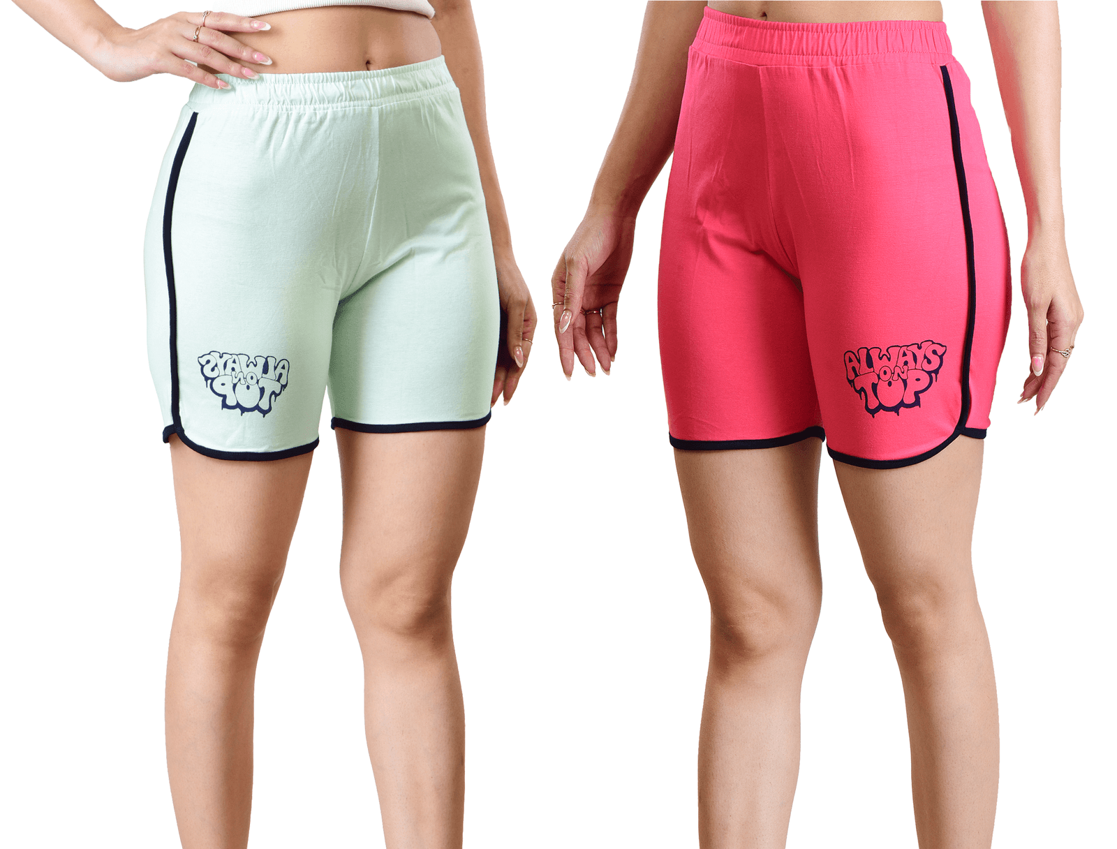 Girls Always & Top Printed Shorts (Pack Of 2)