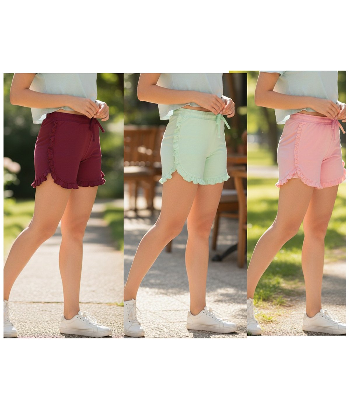Girls Kuchi Shorts-Pack Of 3