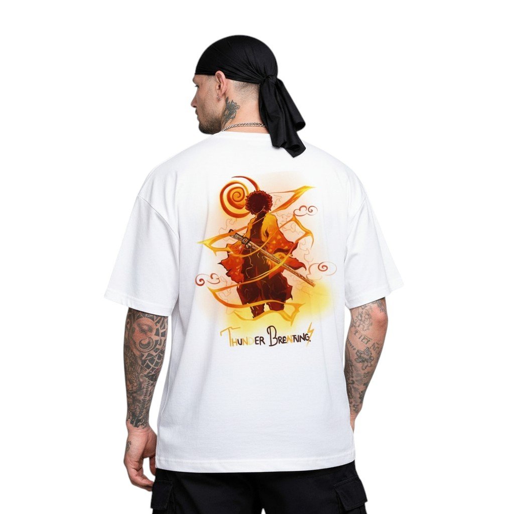 Men’s Oversized Cotton T-Shirt | Graphic Back Print Half Sleeve Round Neck Tees