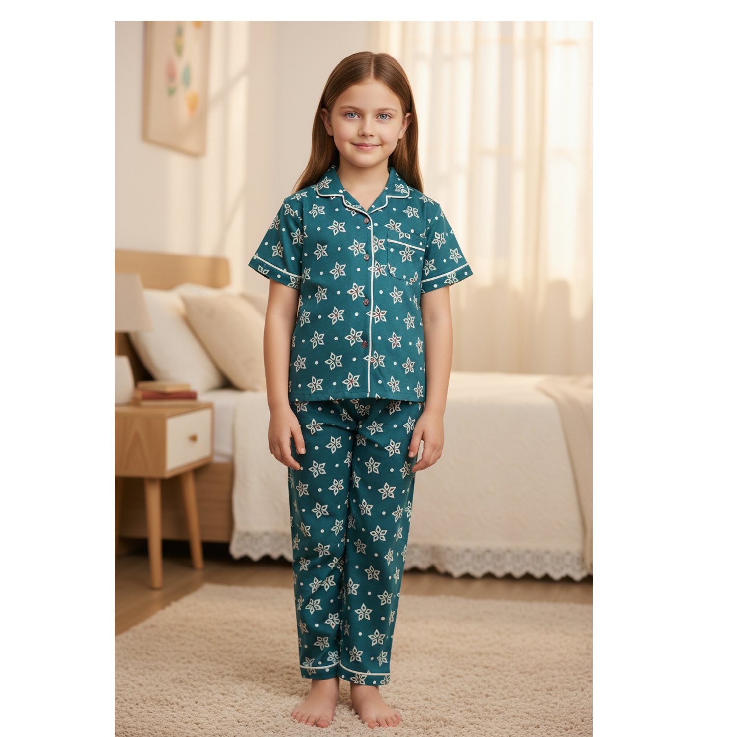 Girls Half Sleeves Night Suit
