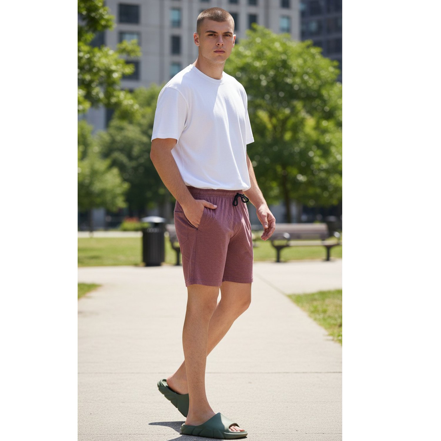 Men’s Solid Casual Shorts-Pack Of 1