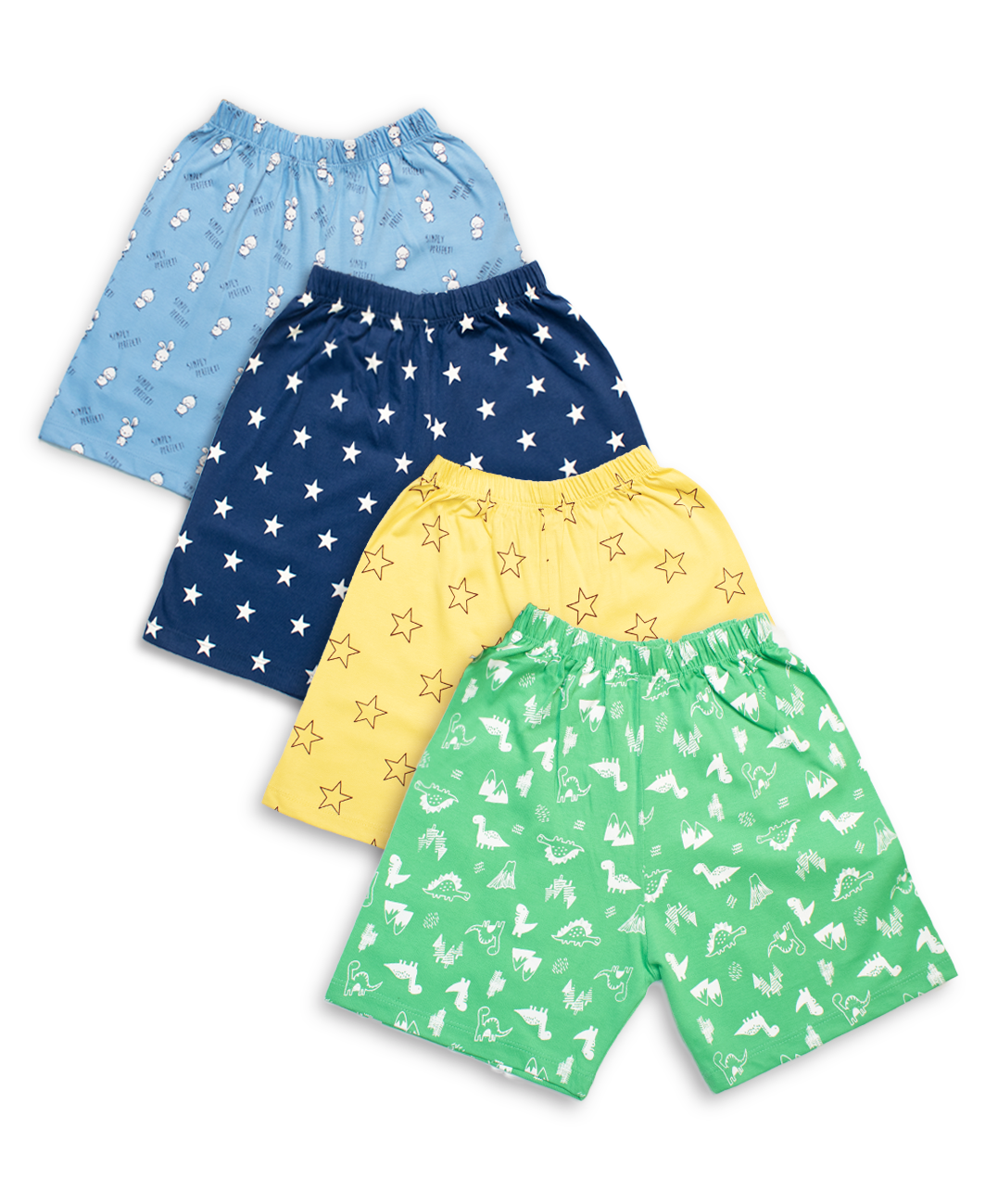 Boys Cotton Printed Shorts Pack of 4 | Soft Summer Casual Shorts for Kids