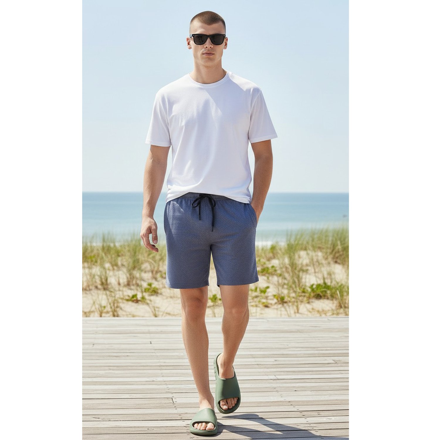 Men’s Textured Drawstring Shorts | Comfortable Summer Shorts