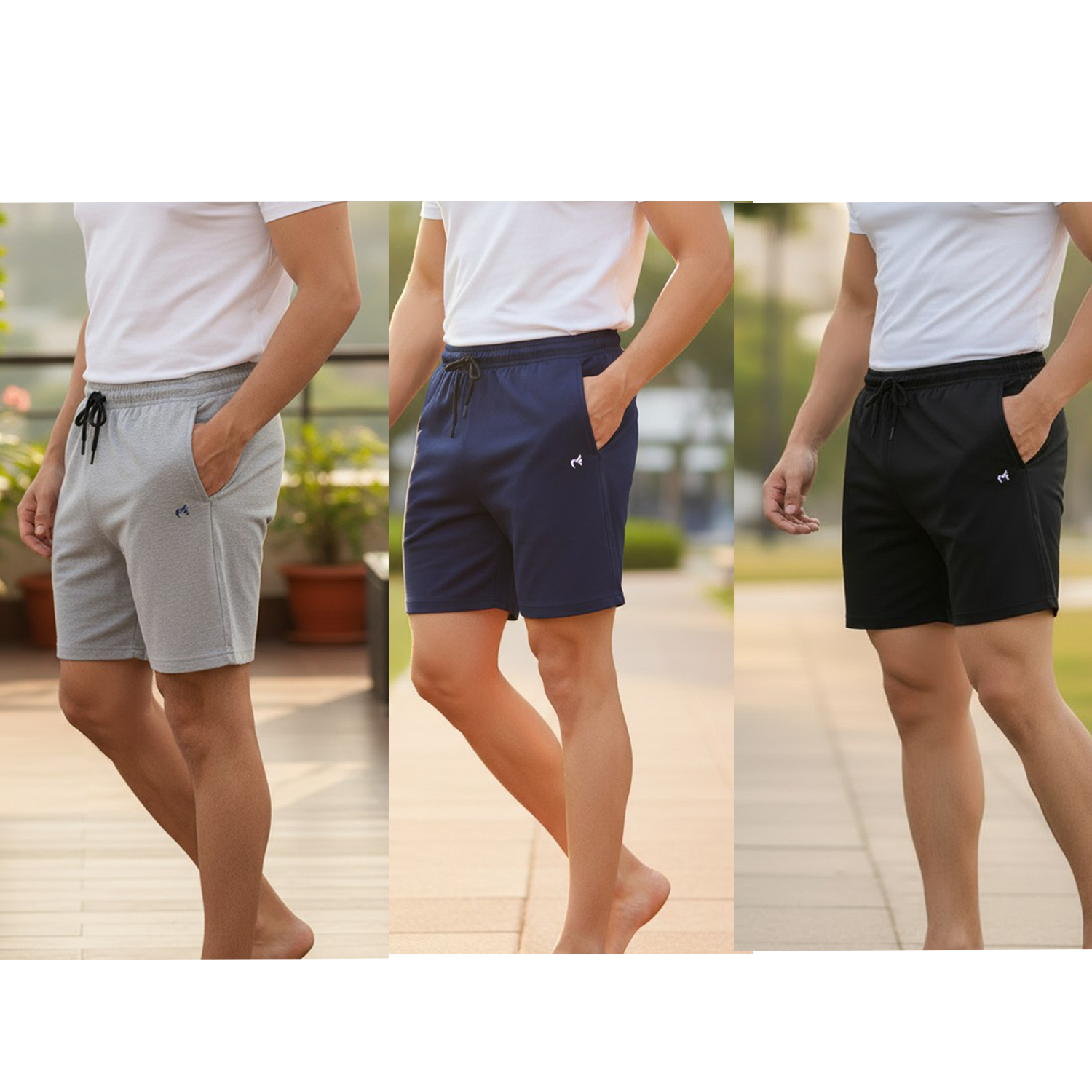 Mens’s Casual Cotton Blend Shorts| Pack Of 3