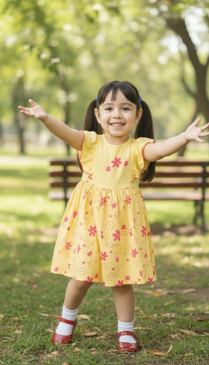 Baby Girls Pure Cotton Fit & Flare Dress