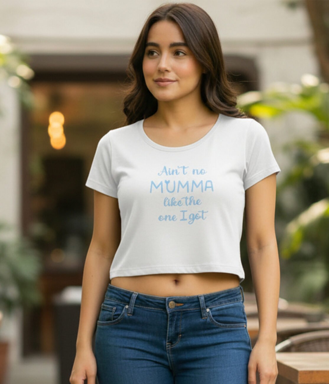 Women’s Crop Top | Cotton Blend Printed Crop T-Shirt