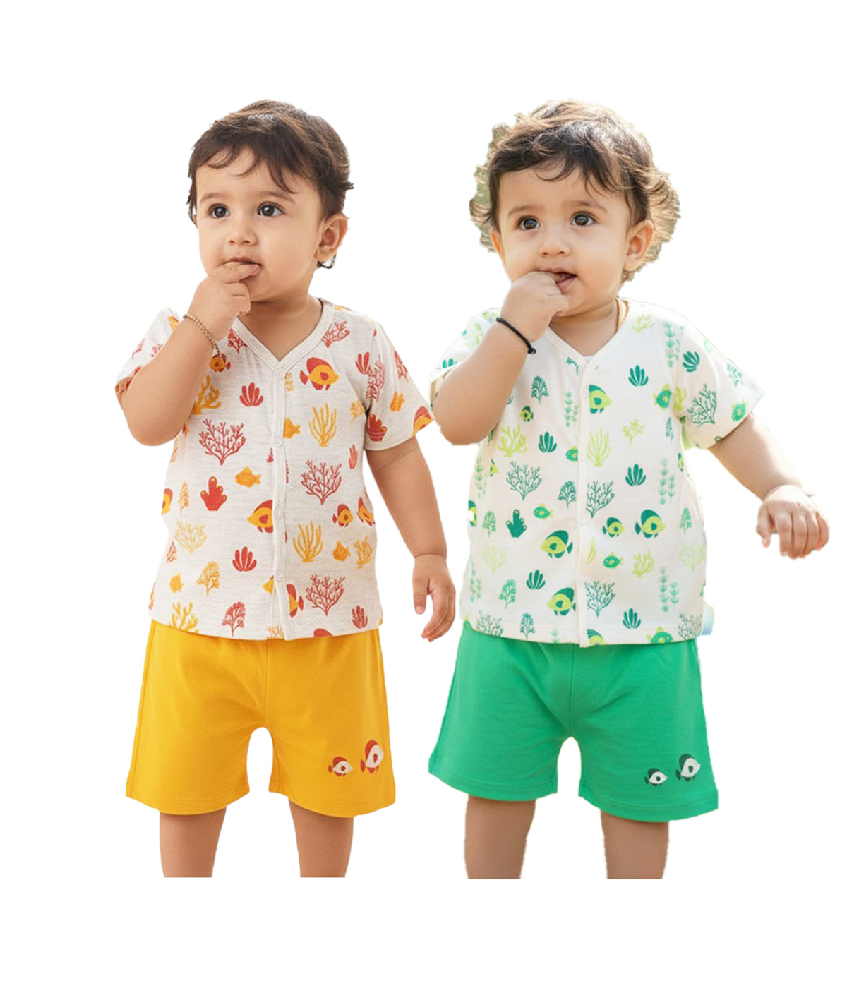 Baby Boys Pure Cotton Printed T-Shirt & Shorts Clothing Set |