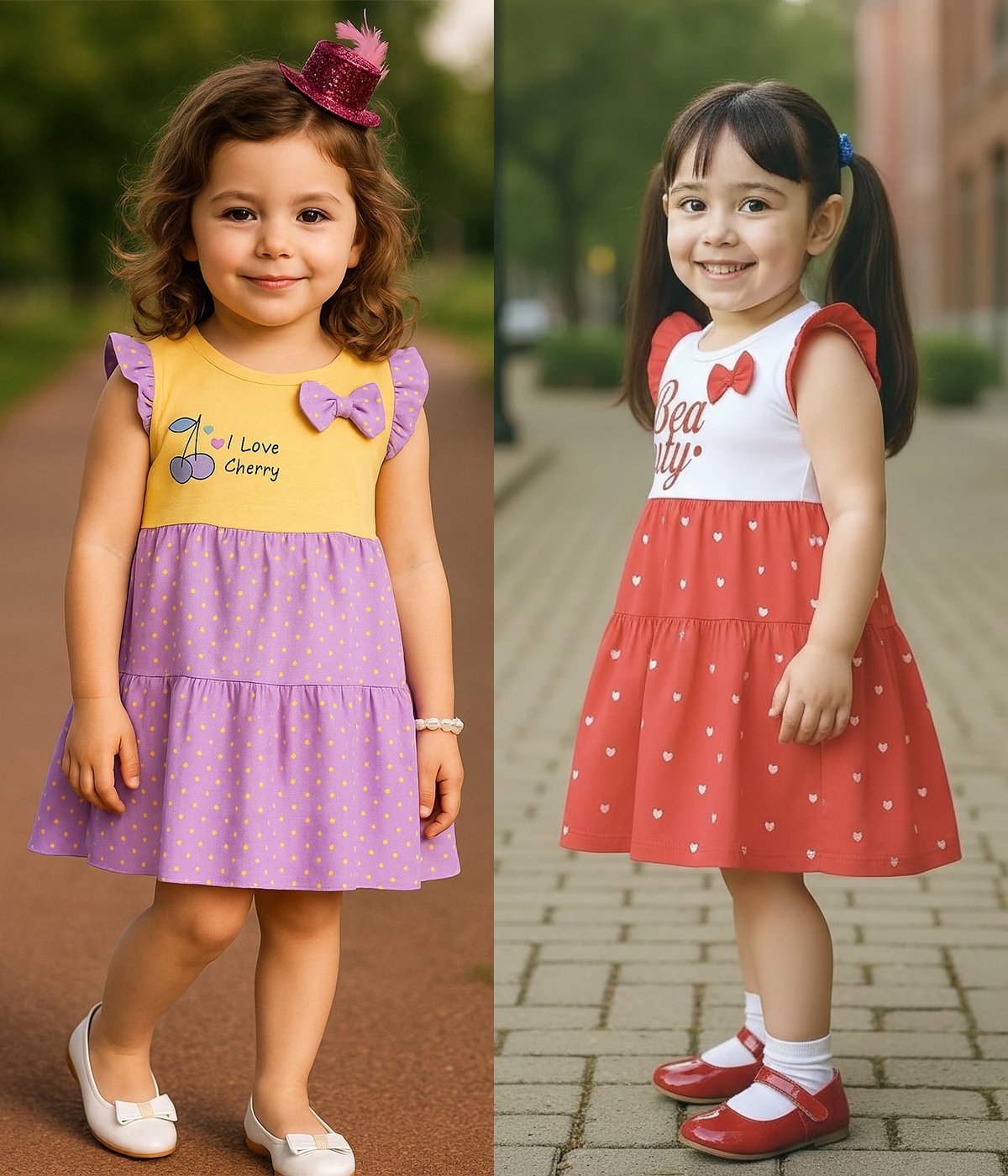 Baby Girls Frock Dress Set | Pure Cotton Sleeveless Printed | Pack Of 2