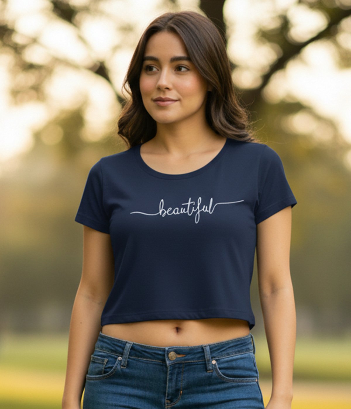 Women’s Crop Top | Cotton Blend Printed Crop T-Shirt